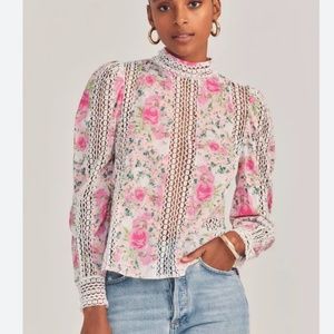 Loveshackfancy Jacque Top Magenta